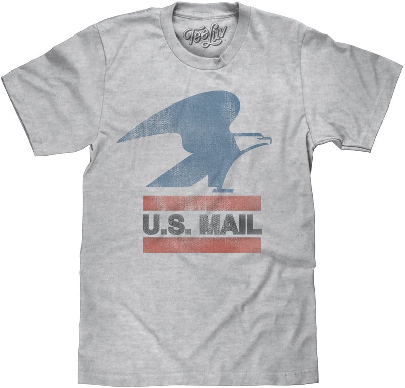 Tee Luv Men's USPS U.S. Mail Eagle Logo Shirt - United States Postal Service Shirt, Heather Grey, M - Image 1